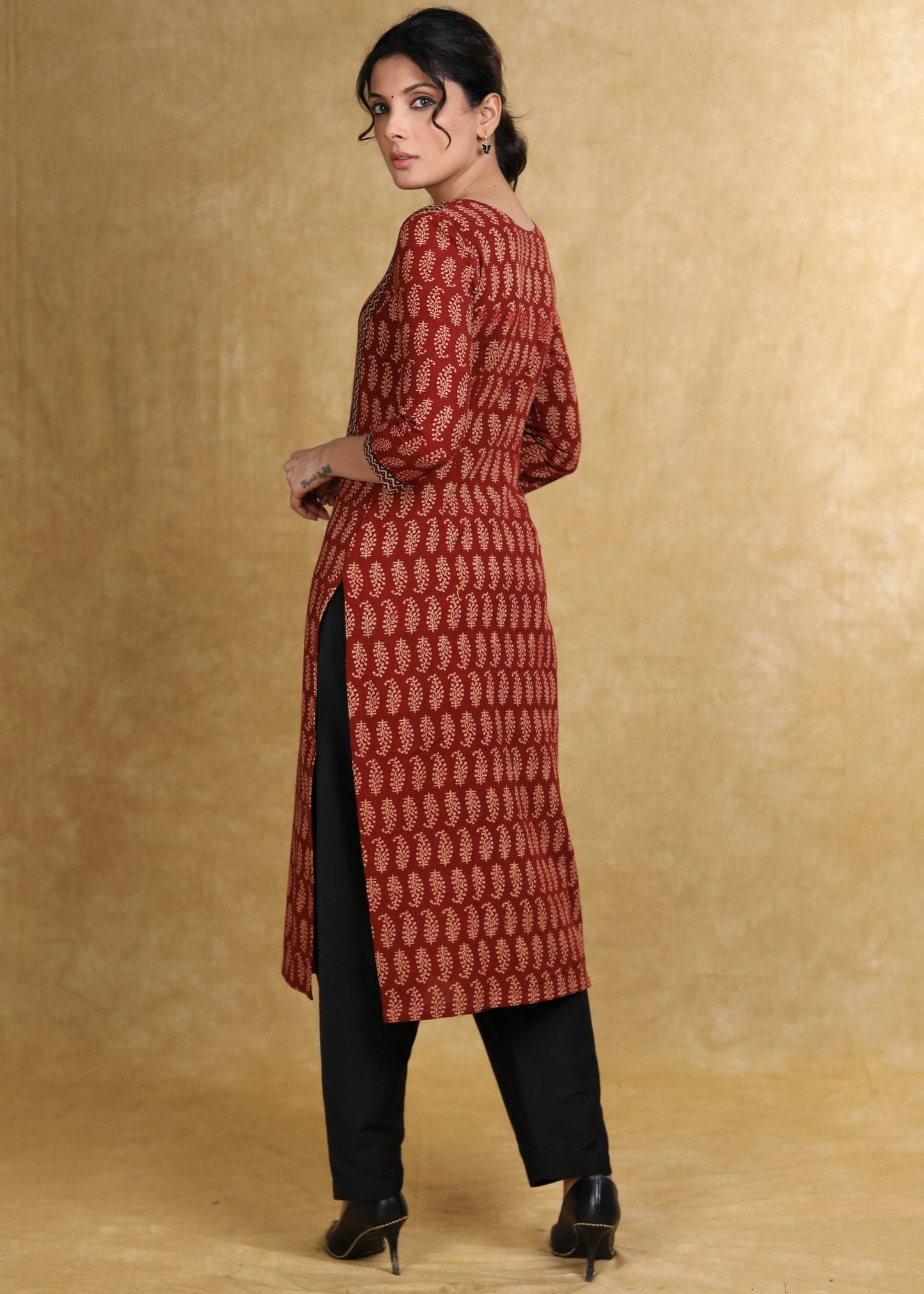 Black Cotton Silk Pant