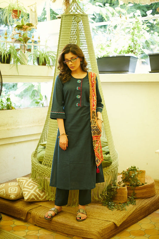 Blue Cotton Pant
