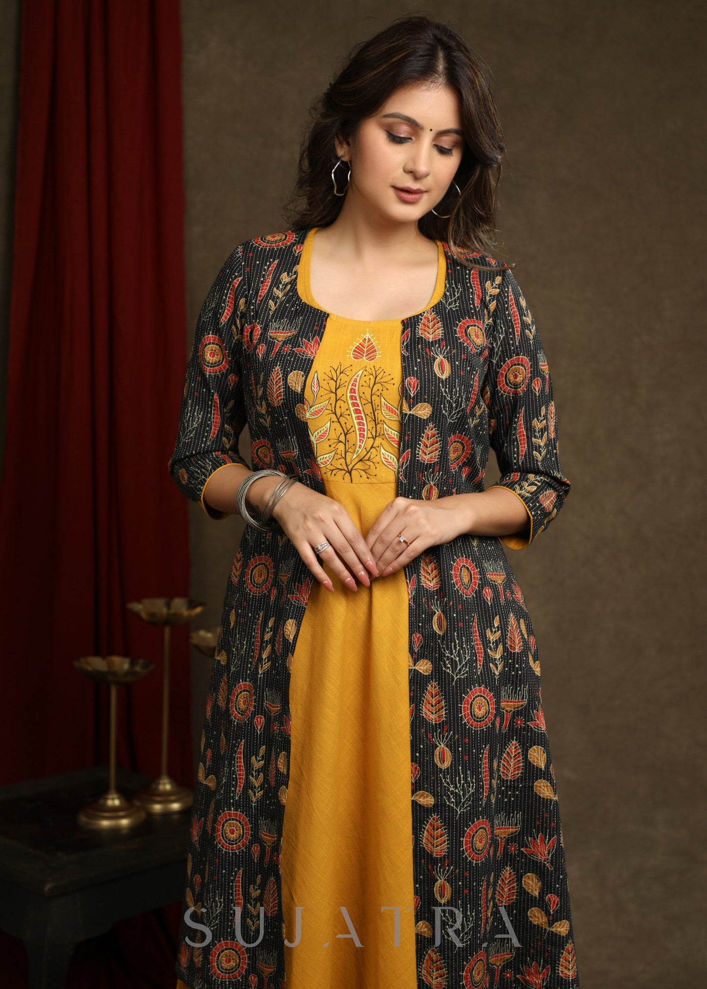 Embroidered cotton kurti