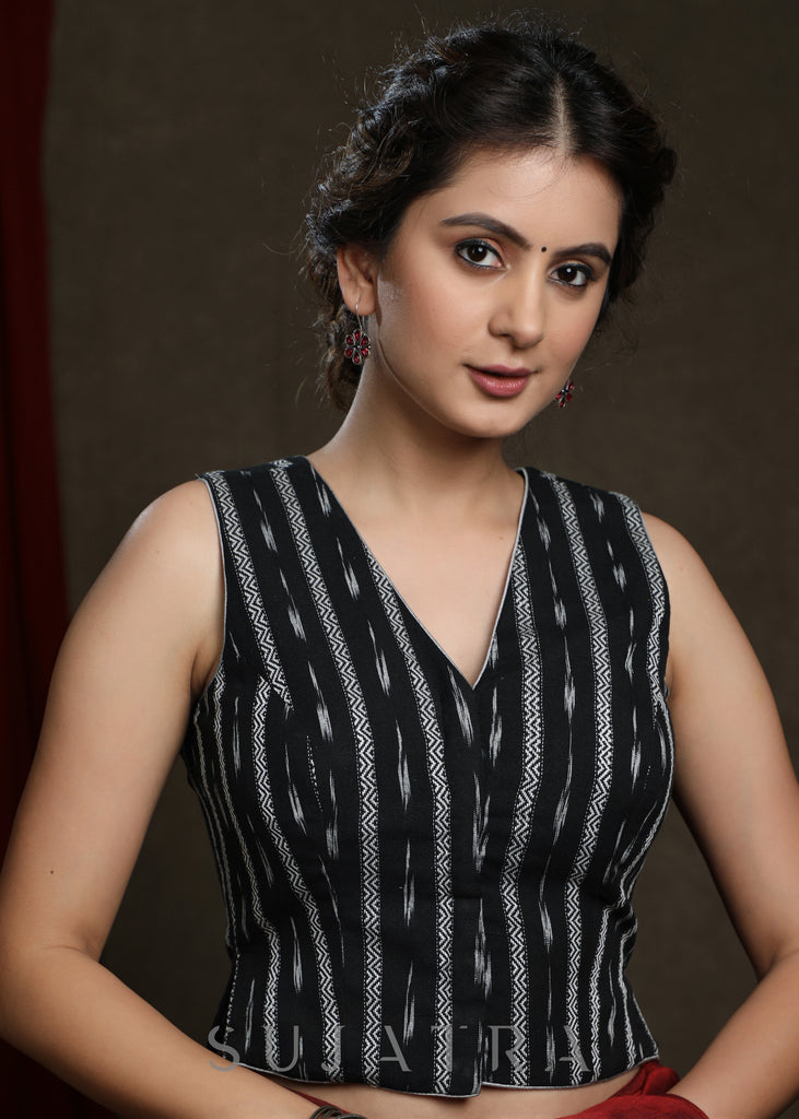 Classy Ikkat Sleeveless Blouse