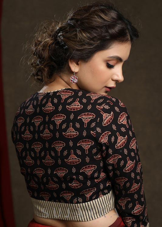 Smart Cotton Ajrak Combination Blouse