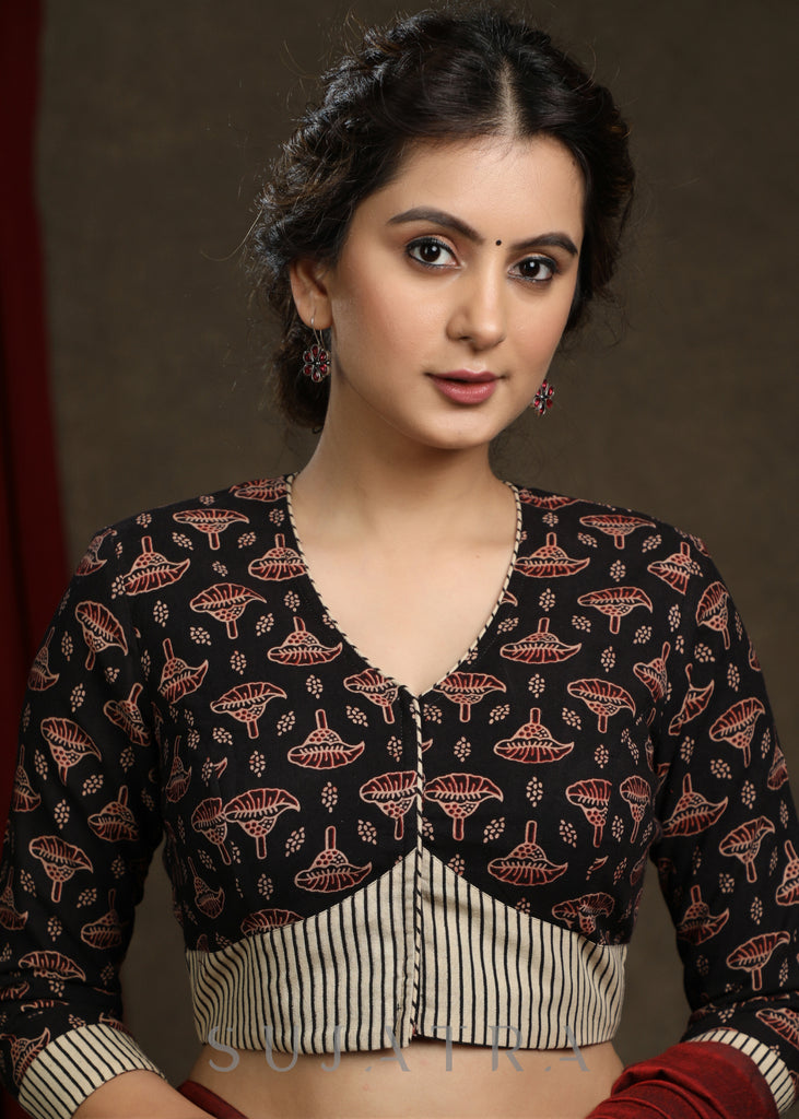 Smart Cotton Ajrak Combination Blouse
