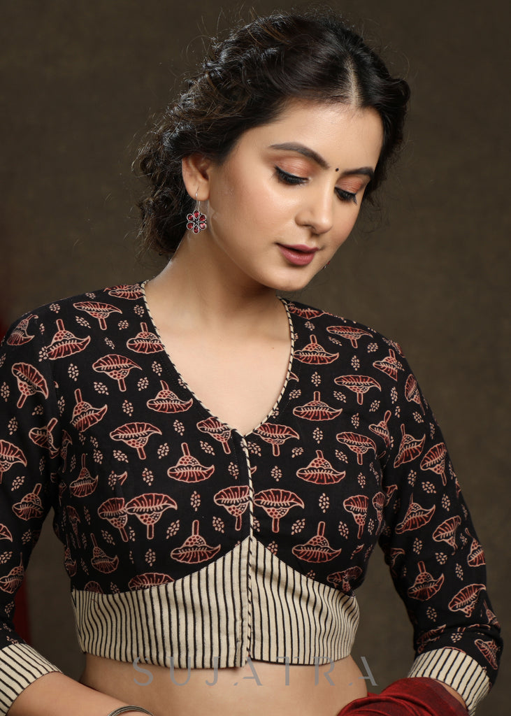 Smart Cotton Ajrak Combination Blouse