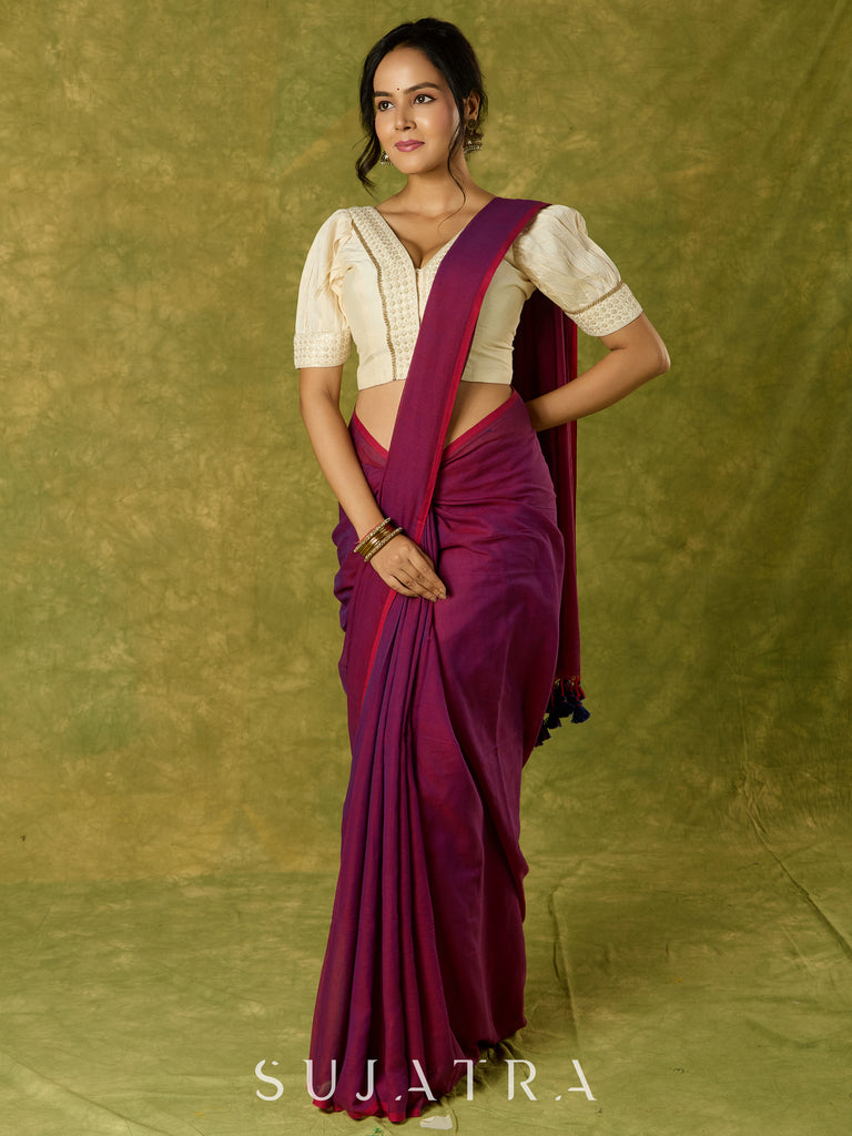 Elegant off white cotton silk blouse.