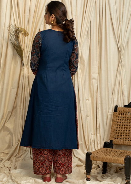 A- Line Cotton Ajrakh Combination Kurt DRDEC21CO0024 SKU