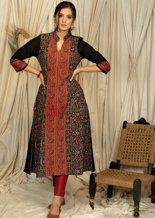 Maroon Cotton silk Pant