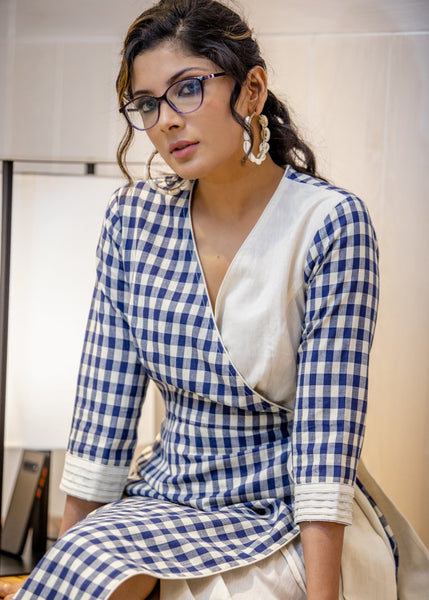 Anduze Belted Check Dress Grey Check Belted Shirt Dress