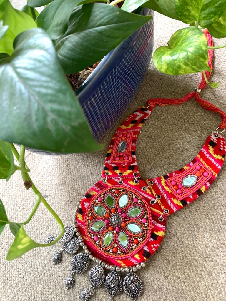 Exclusive ethnic banjara necklace with mirror work