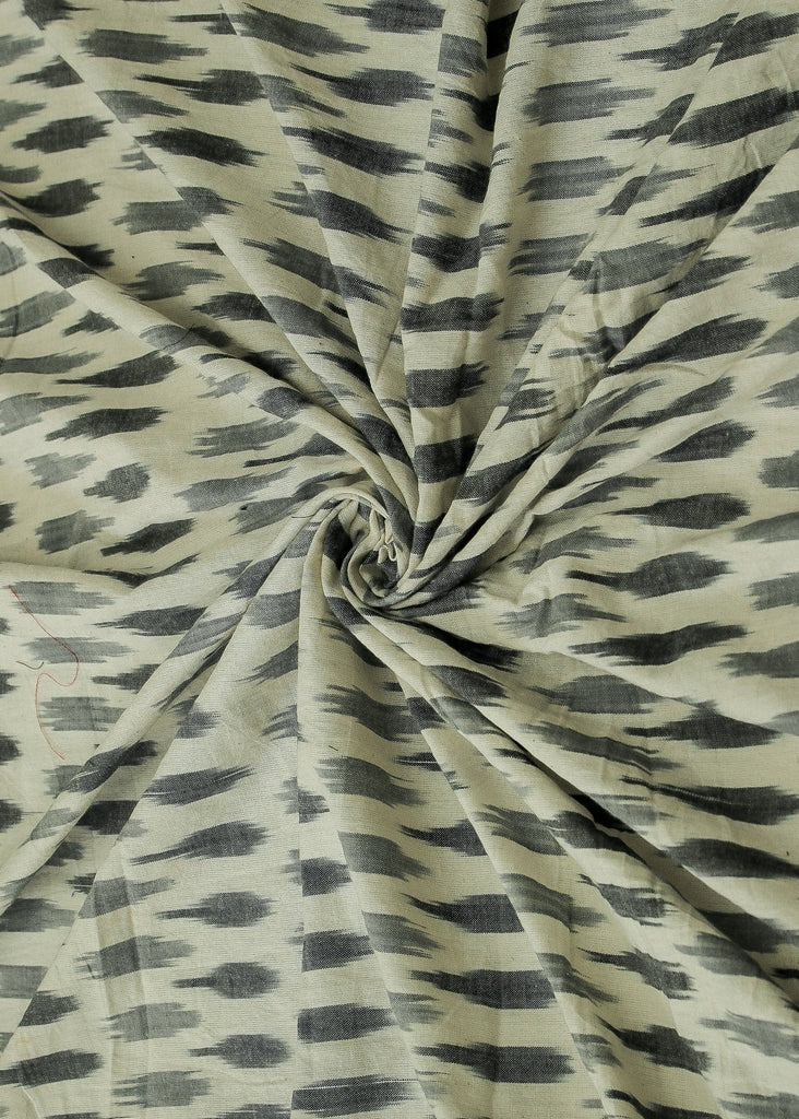 Classy Black & White Ikat Cotton Fabric