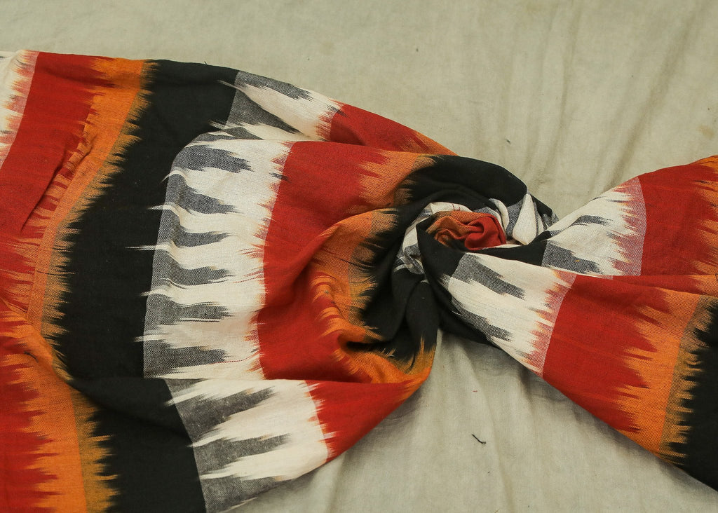 Bright Multicoloured Pure Ikat Cotton fabric