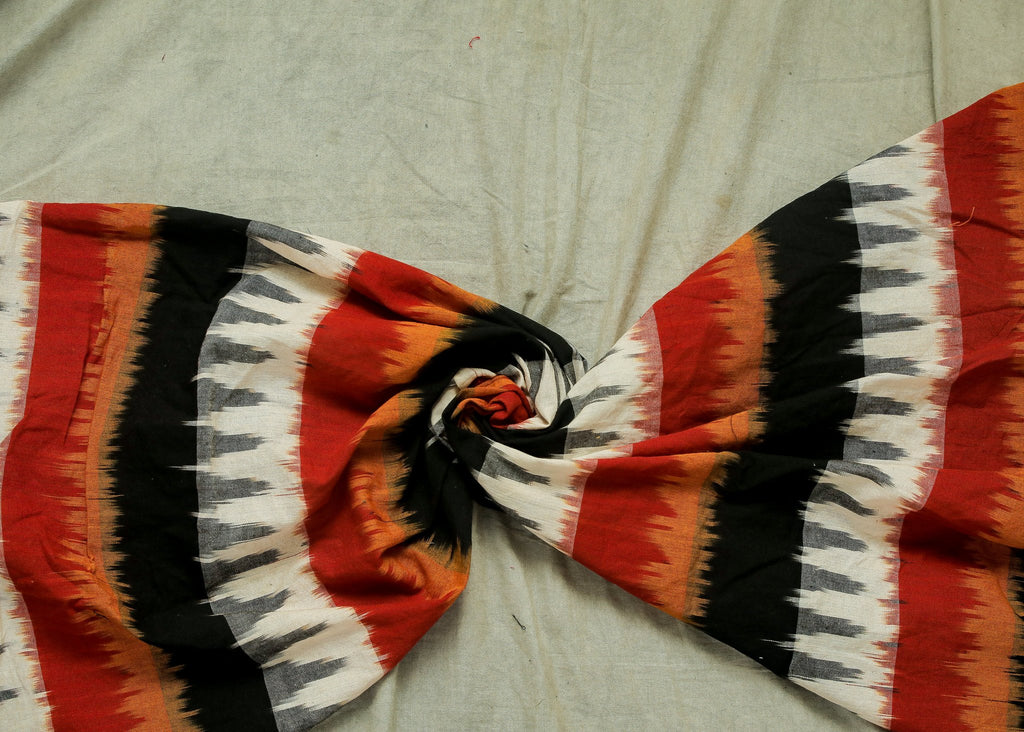 Bright Multicoloured Pure Ikat Cotton fabric