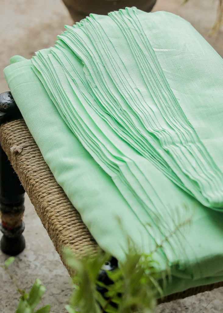 Plain Pista Colour Pure Cotton Slub Fabric