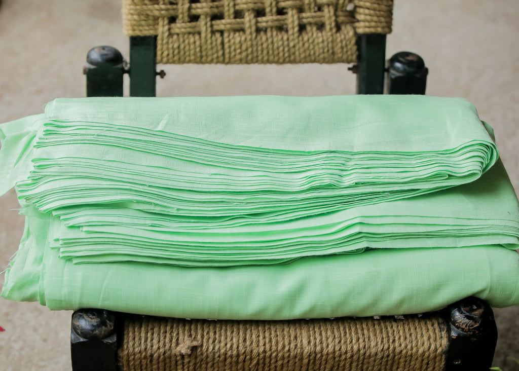 Plain Pista Colour Pure Cotton Slub Fabric