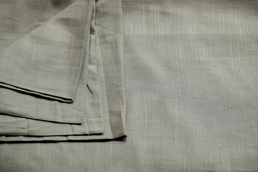 Plain Cement coloured Pure Cotton Slub Fabric