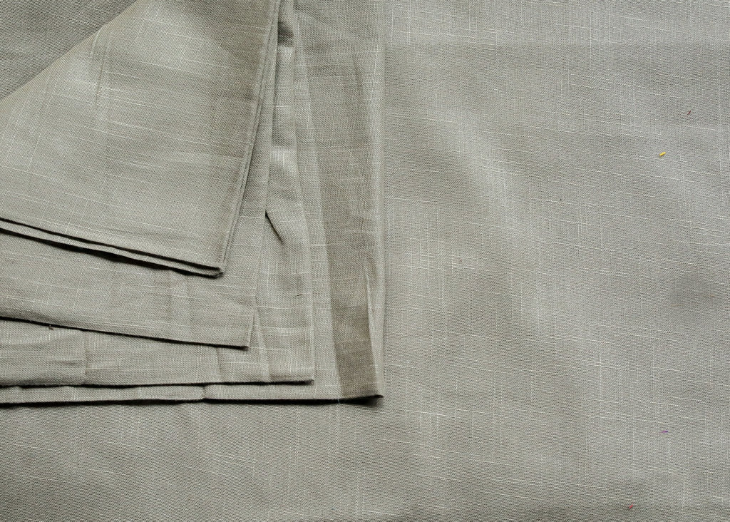 Plain Cement coloured Pure Cotton Slub Fabric