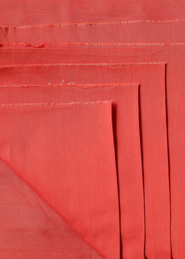 Plain Red Cotton Slub Silk Fabric
