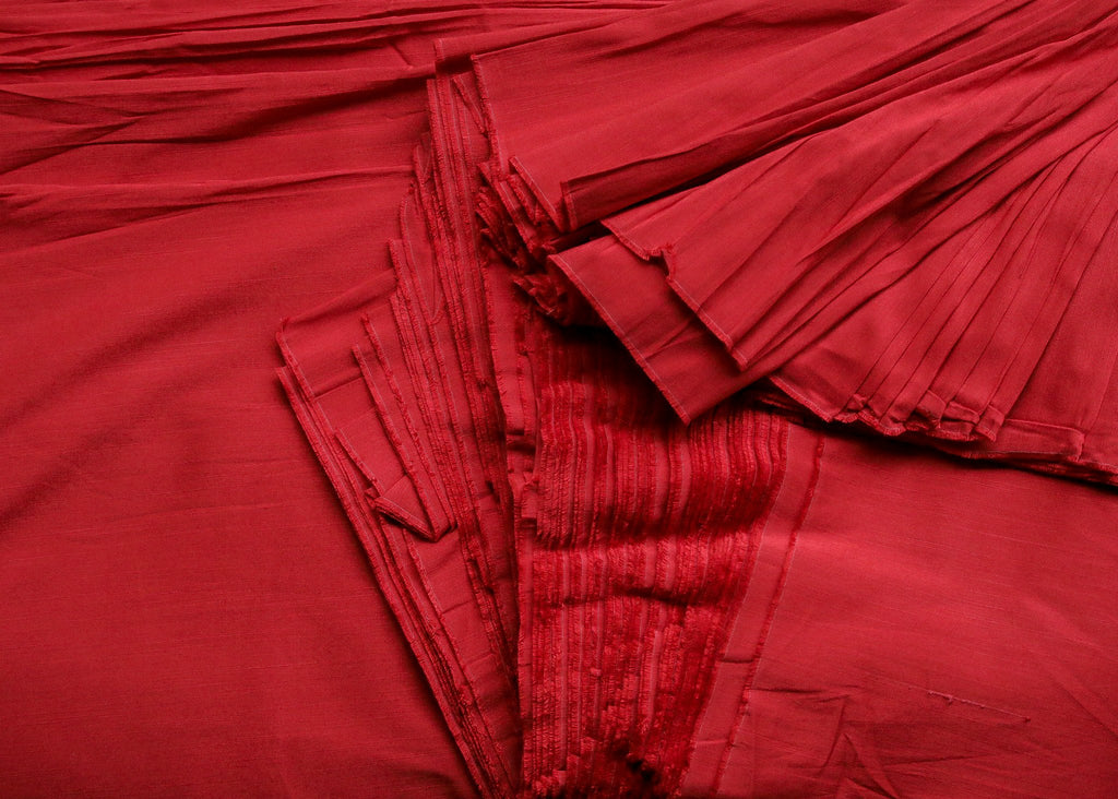 Plain Maroon Pure Cotton Slub Fabric