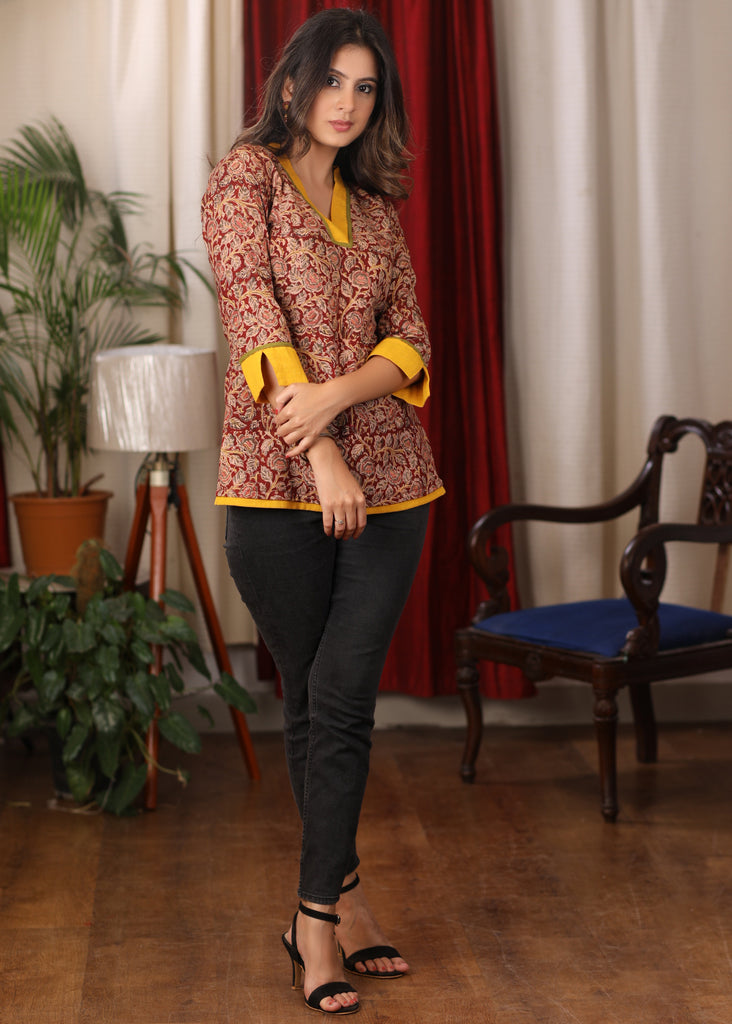 Exclusive Kalamkari print Top