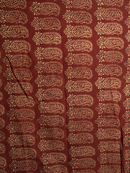 Maroon Kairi Cotton Ajrakh Fabric