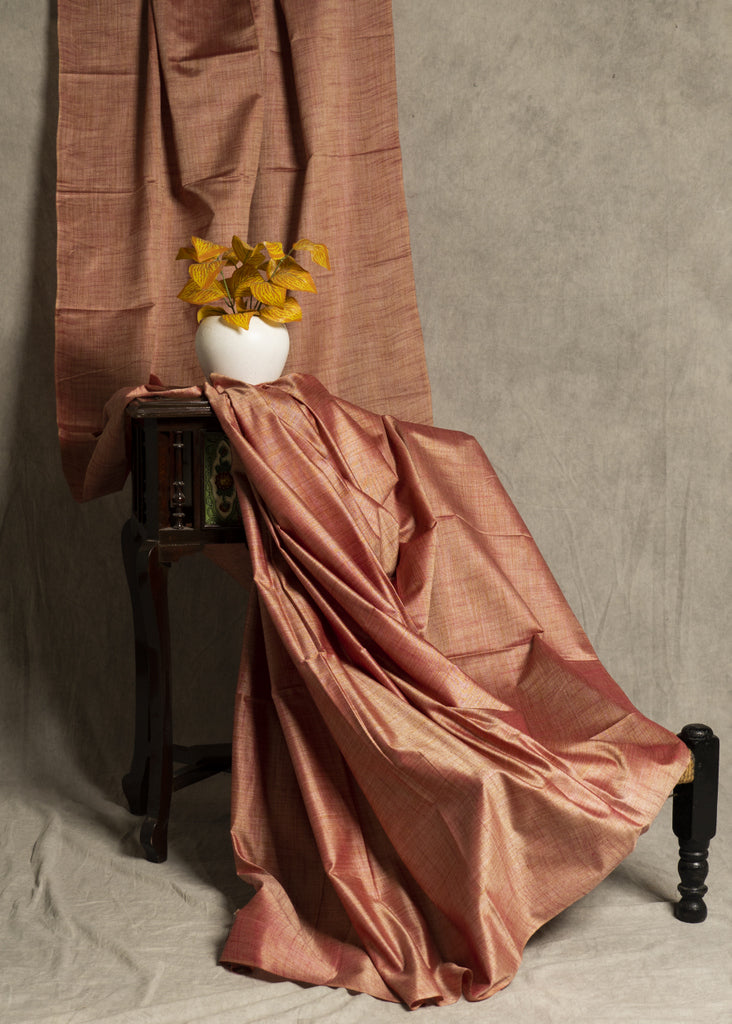 Plain Onion Pink Assam Silk Fabric