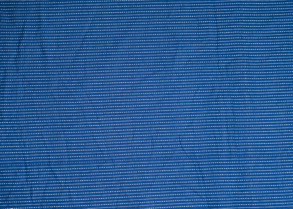 Blue Kantha Work Cotton Fabric