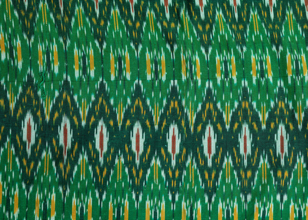 Green Cotton Ikat Fabric