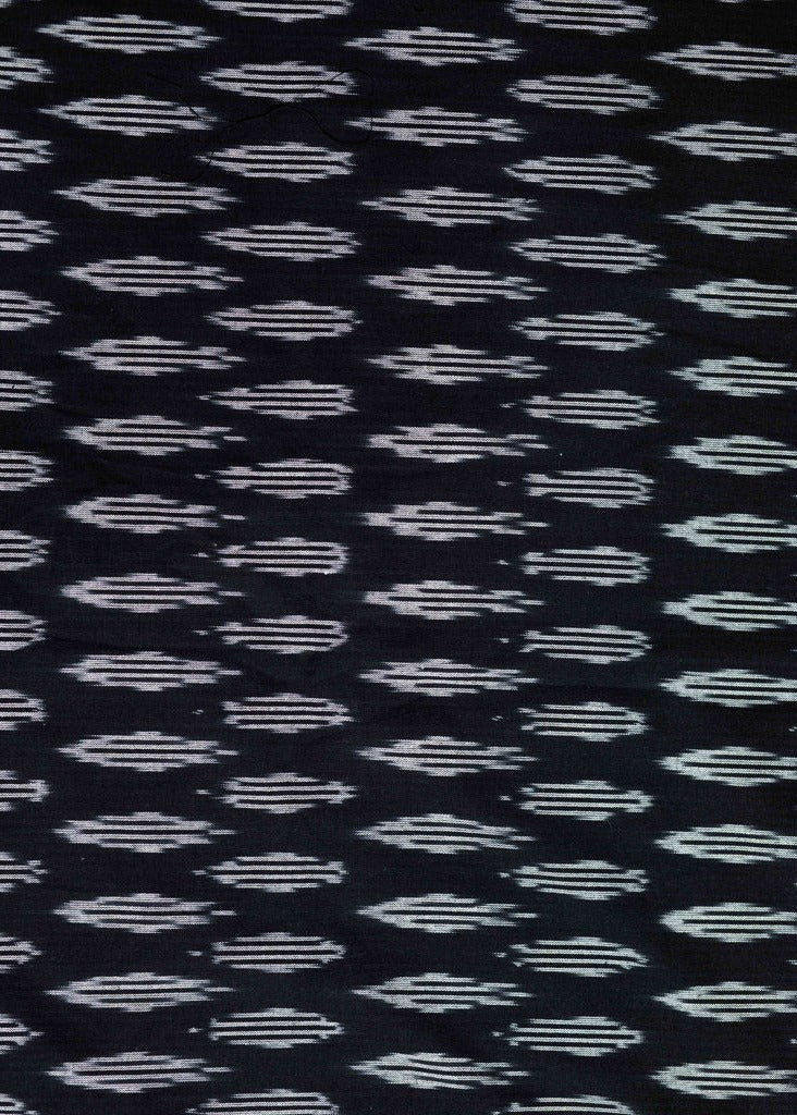 Black Cotton Ikat Fabric
