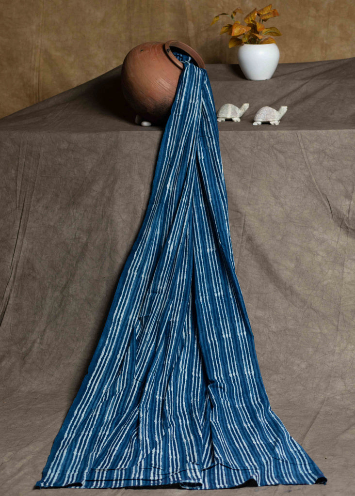 Cotton Striped Indigo Fabric