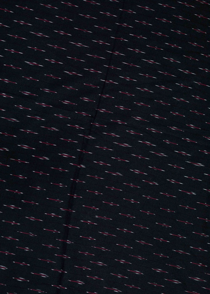 Black Small Print Cotton Ikat Fabric