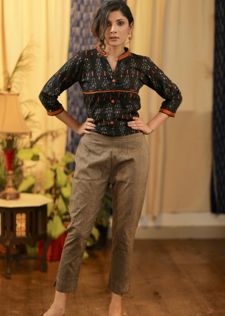 Exclusive pure cotton Narrow fit Beige Pant