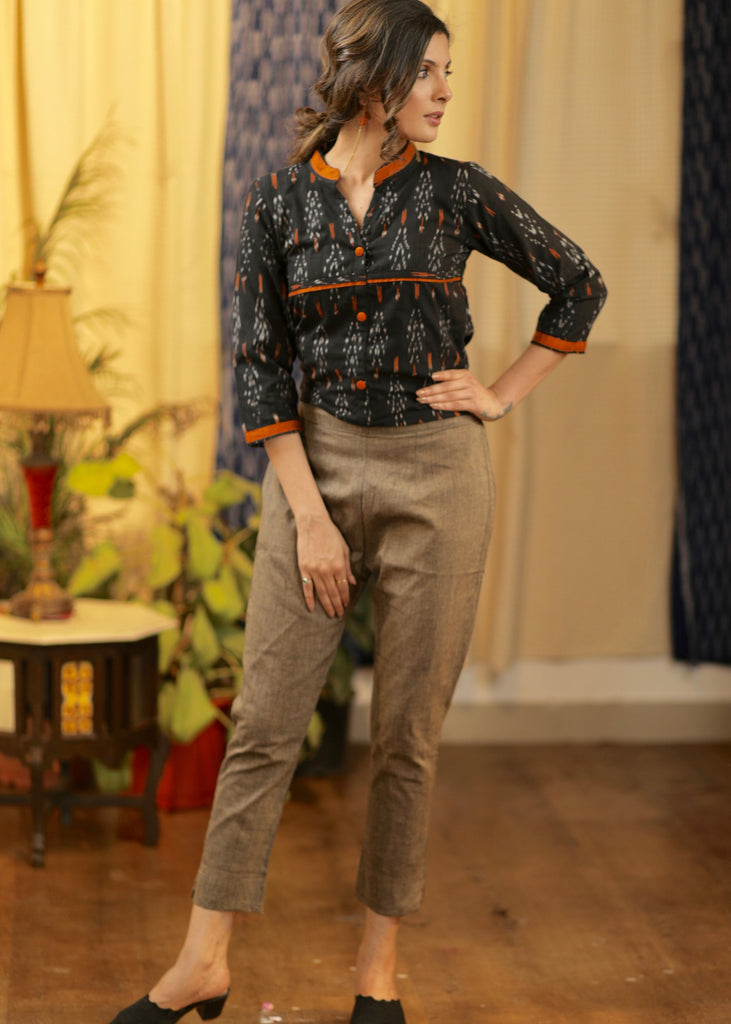Exclusive pure cotton Narrow fit Beige Pant