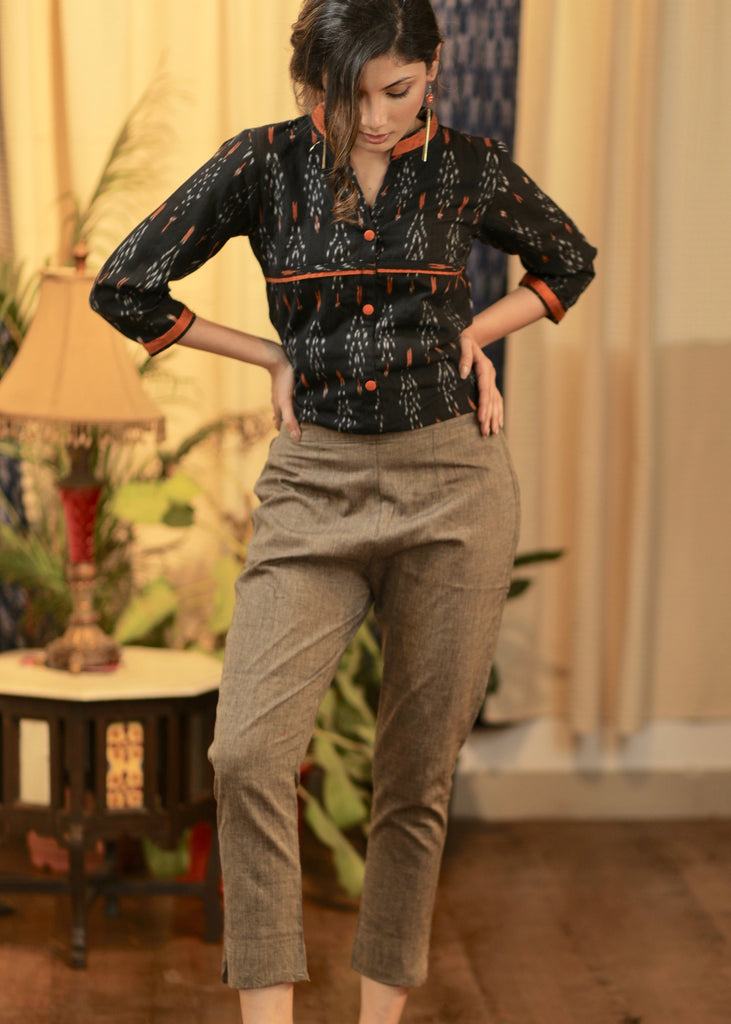Exclusive pure cotton Narrow fit Beige Pant