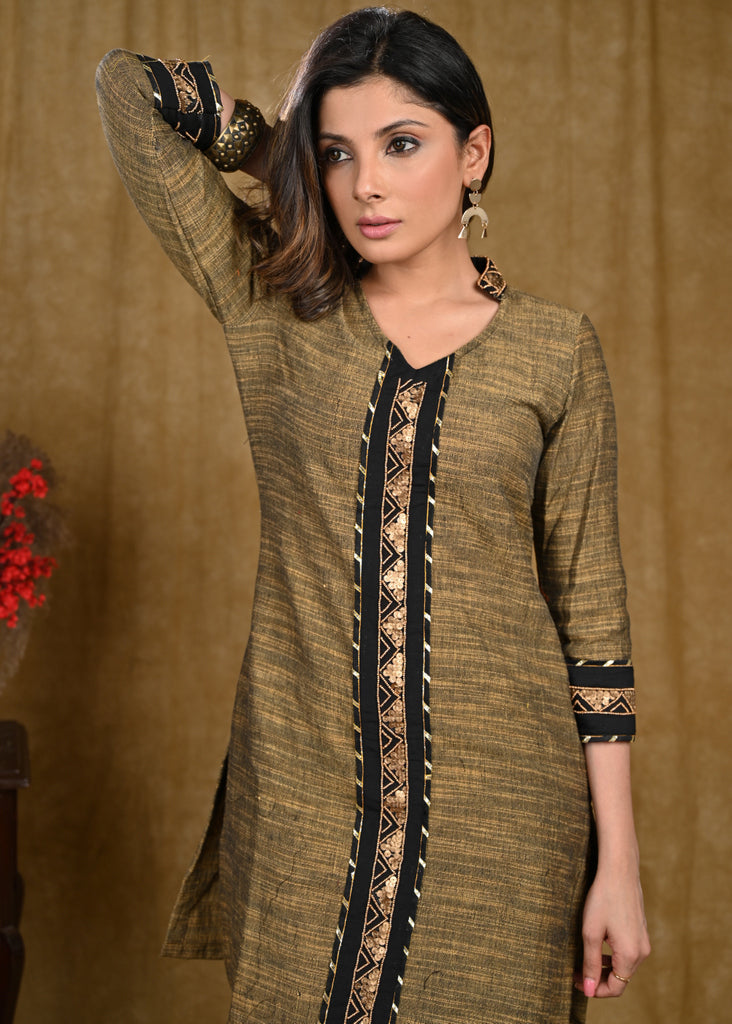 Classy Pure Cotton Straight Cut Tunic with Beautiful Hand Embroidery