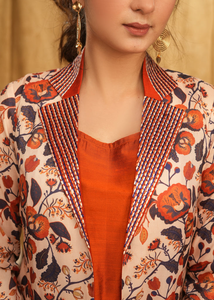Smart Casual Floral Embroidered Jacket