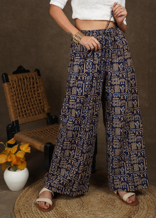Smart Casual Animal Print Palazzo Pant