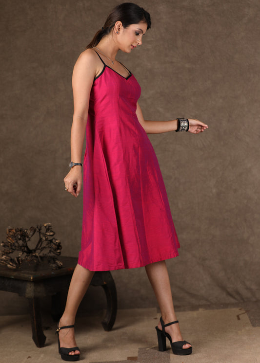 Bright magenta Inner dress - Georgette shrug optional