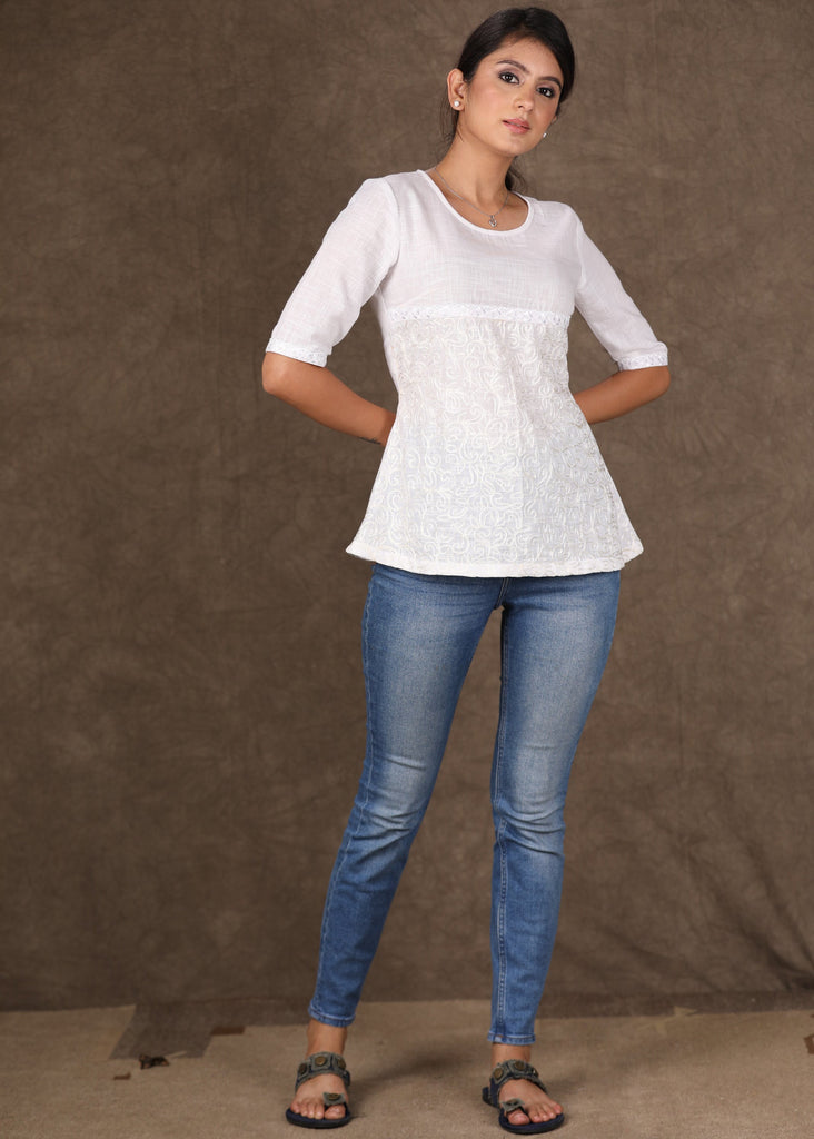 Beautifully Embroidered Indigo Shrug