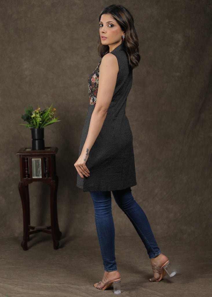 Trendy Cotton Kantha Embroidered Combination Tunic