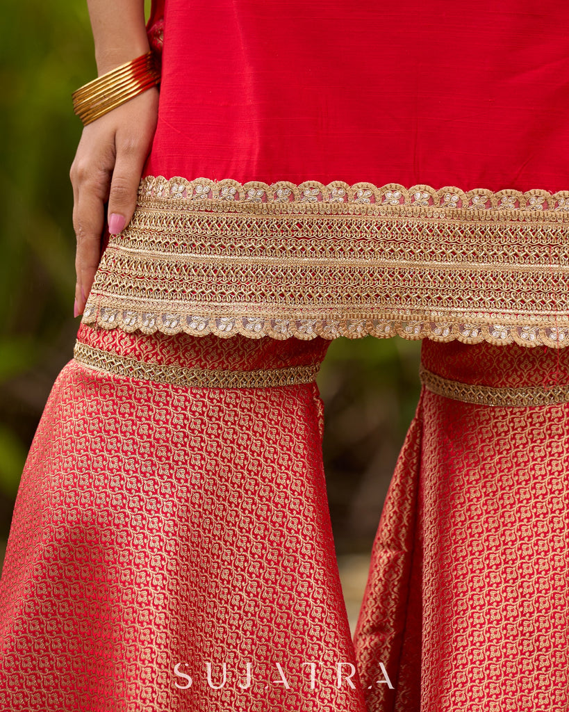 Red Brocade Pant
