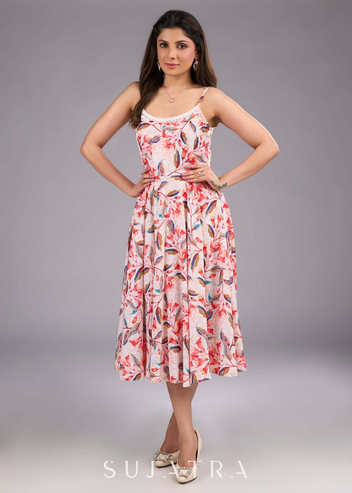Ivory Charm Cotton Embroidered Jacket with Minimal Detailings - Dress optional