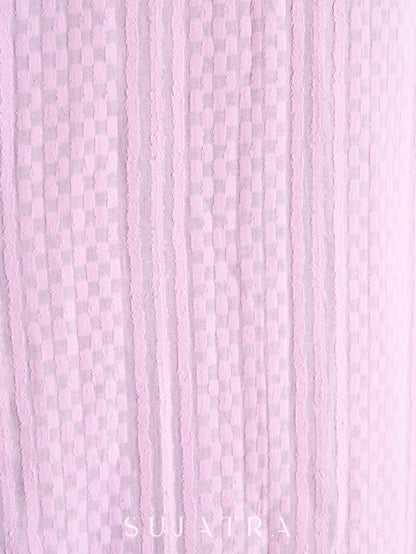 Lustrous Lavender Cotton Kurta with Intricately Embroidered Sleeves