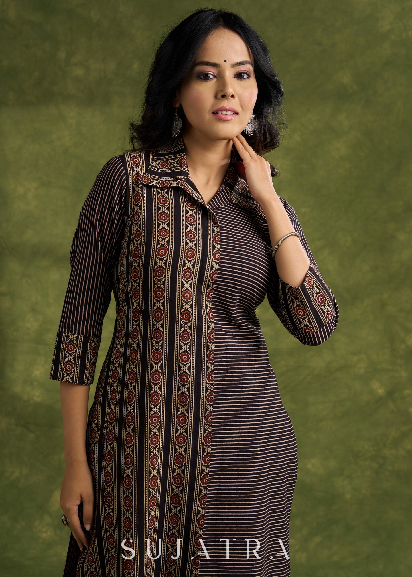 Smart Cotton Ajrakh Kurta - Pant Optional