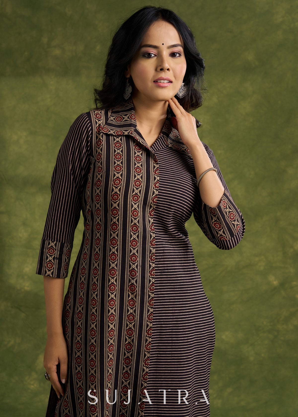 Smart Cotton Ajrakh Kurta - Pant Optional