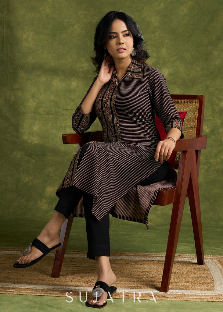 Black Cotton Silk Pant