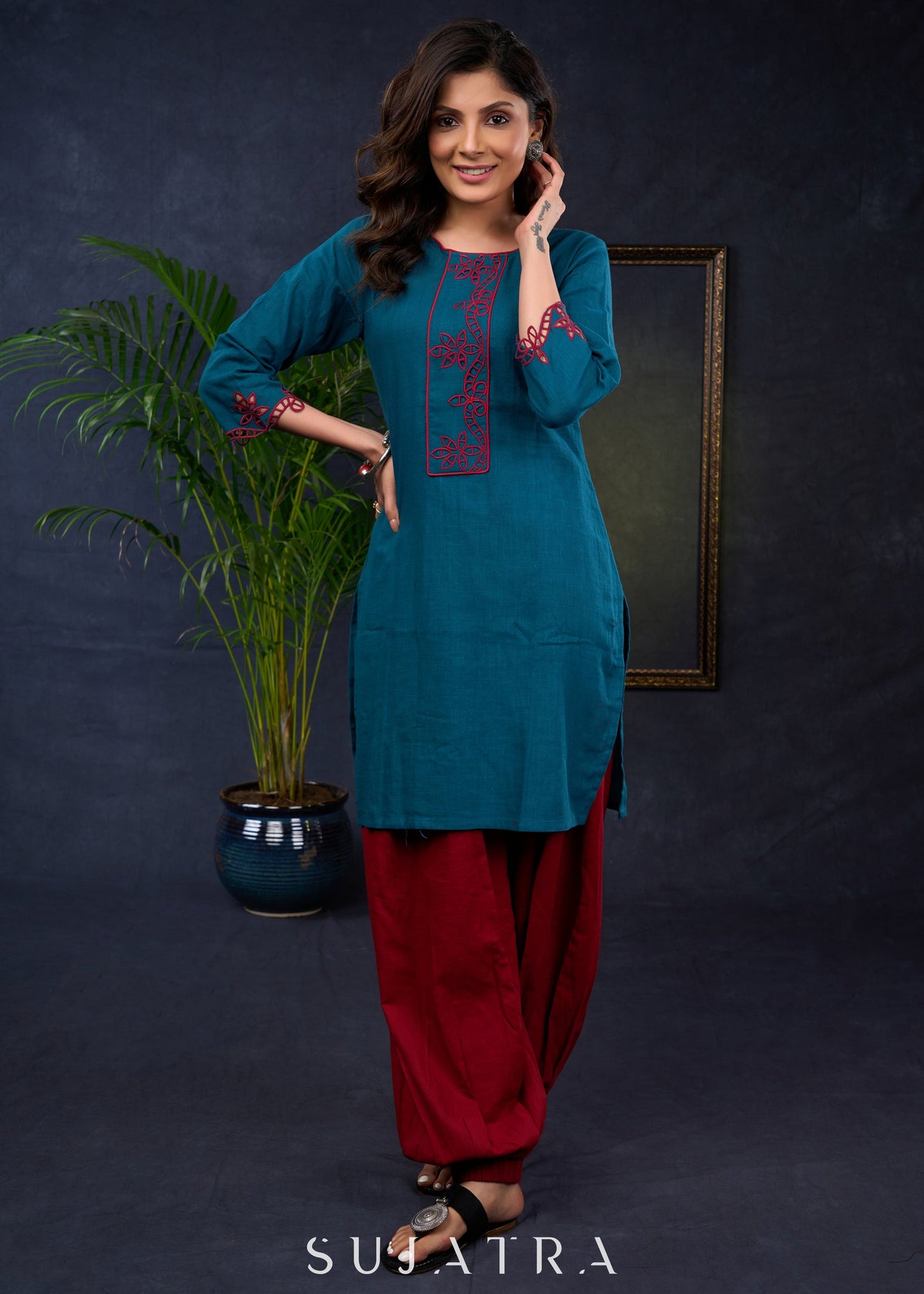 Maroon Cotton Pant