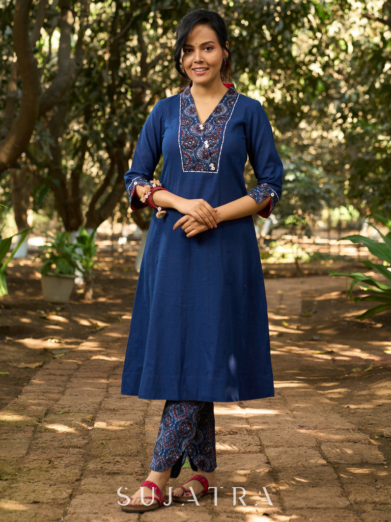 Blue Cotton Pant