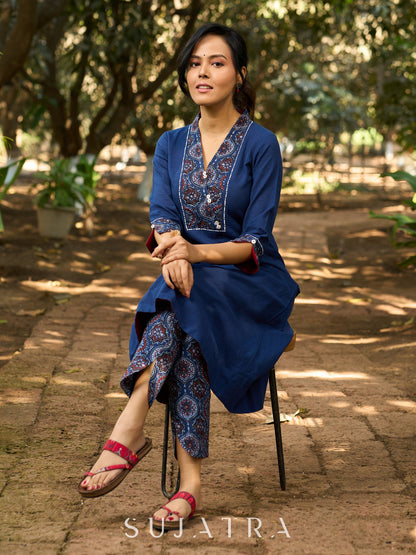 Blue Cotton Pant