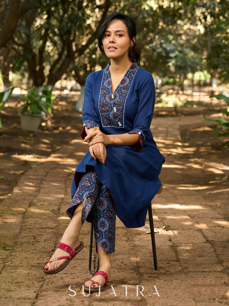 Blue Cotton Pant