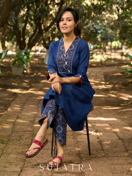 Blue Cotton Pant