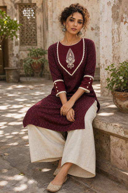 Ivory Cotton Flex Relaxed Fit Straight Pant